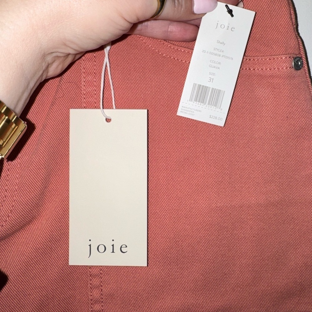 NEW Joie Women's Jeans size 31 or 12 style: Shally Color: Guava (light coral) - Picture 5 of 6